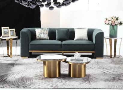 Round Table Couch Marble Round Tables Side Stainless Steel Double Set 2 Piece Furniture